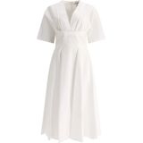 Alaïa - Midi-Jurk - Katoen - Korte Mouwen - V-Hals - Italië