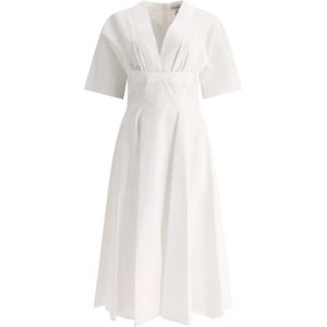 Alaïa - Midi-Jurk - Katoen - Korte Mouwen - V-Hals - Italië