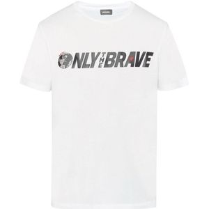 Diesel T-Just-SV Alleen Het Witte T-shirt Met Brave-logo - Maat L