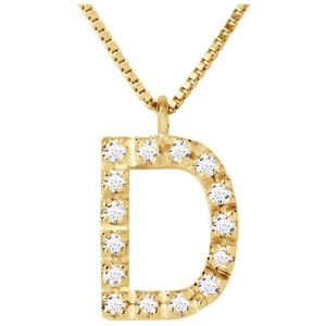 Collar ABC Diamonds 0,08 Cts LETTER ""D"" 18 karaats geel goud