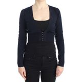 Cavalli Vrouwen Blauw gecoupeerd wollen vest