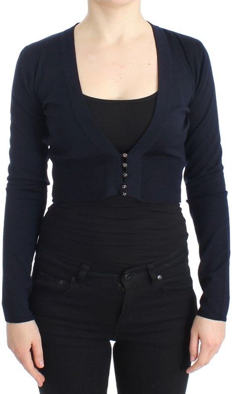 Cavalli Vrouwen Blauw gecoupeerd wollen vest