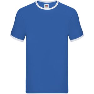 Fruit of the Loom Heren Ringer Contrast T-shirt (Koningsblauw/Wit)
