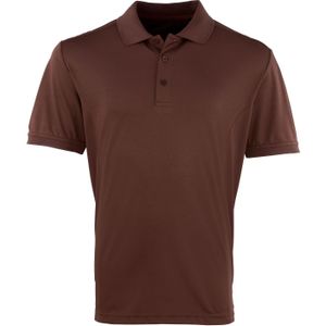 Premier Heren Coolchecker Pique korte mouw Polo T-Shirt (Bruin)