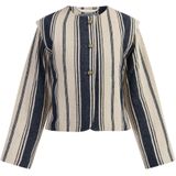 DreiMaster - Waistcoat - Donker Marineblauw - Dames - Gebroken Witte Strepen