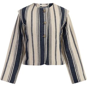 Dreimaster - Kort Blazerjack - Donker Marineblauw - Geweven Structuur - Dames