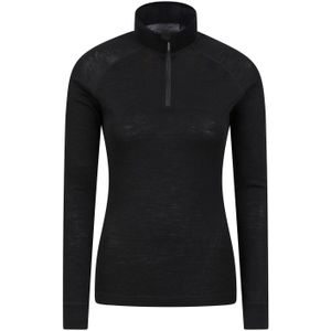 Mountain Warehouse Dames/Dames Merino Wol Zip Hals Thermo Top (Zwart)