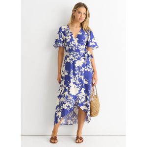 Viscose Bloemen Wikkel Midi Dress