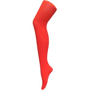 Dames 80 denier ondoorzichtige effen gekleurde panty's - Vuur Rood