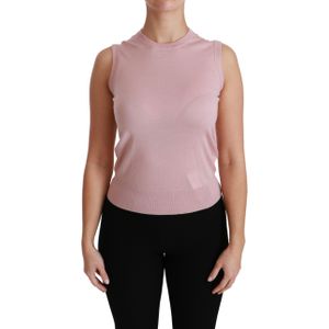 Dolce & Gabbana Roze kasjmier zijden mouwloze tank top voor vrouwen