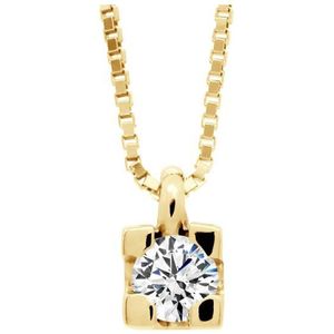 Ketting Diamond Solitaire 0070 Cts Geel Goud 18 Karaat