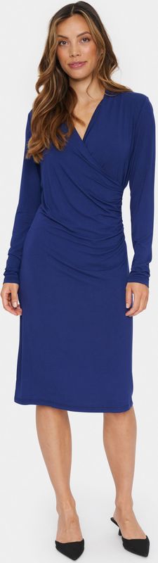 Jerseyjurk - Marine - Fitted - Onder de knie - Lange Mouwen