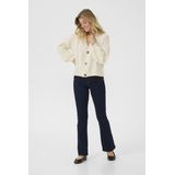 Cream - CR Holiday - Gebreid Vest - Sand - V-hals - Lange Mouw