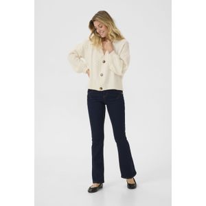 Cream - CR Holiday - Gebreid Vest - Sand - V-hals - Lange Mouw