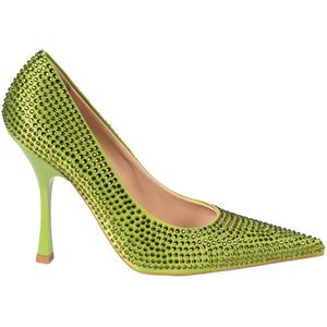 Liu-Jo - Hakken Glam LH 01 - Vrouw - Groen - Satijn - Stiletto's met Zirkonia's