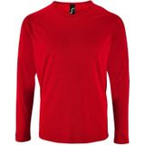 SOLS Heren Sportief T-Shirt met lange mouwen (Rood)