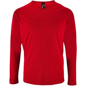 SOLS Heren Sportief T-Shirt met lange mouwen (Rood)