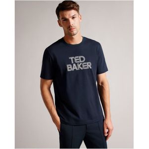 Ted Baker Kenedy T-shirt met normale pasvorm en merklogo voor heren, marineblauw