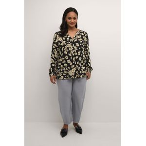 Blouse met lange mouwen Regular fit Black/Sand Leo Print leopard