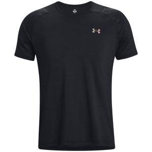 Under Armour - Rush Embo T-shirt - Zwart - 90% Polyester, 10% Elastaan