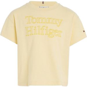 Tommy Hilfiger T-shirt Met Logo Geel - Maat 5J / 110cm