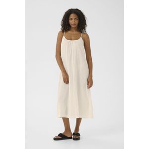 Kaffe - Zomerjurk - Wit - Losvallend Model - 3/4 Lengte