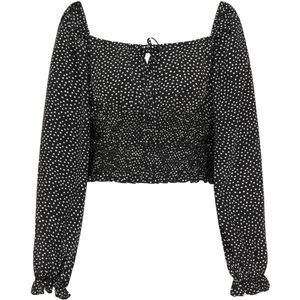 myMo - Esha - Shirt met Lange Mouwen - Hartjes All-over Print