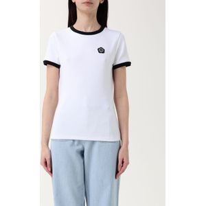 Bloemen Geribbelde T-shirt Casual Stijl