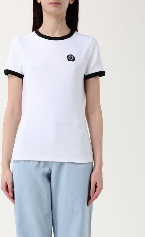 Bloemen Geribbelde T-shirt Casual Stijl