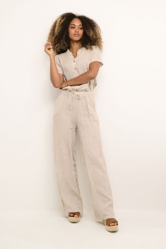 Cream - Crbellis Linen Pant - Broek - Beige - 100% Linnen