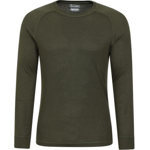 Mountain Warehouse Heren Talus Ronde Hals Thermo Top met Lange Mouwen (Kaki Groen)