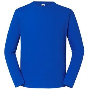 Fruit of the Loom Heren Iconic 195 Premium Ringspun Cotton T-shirt met lange mouwen (Koningsblauw)