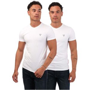 Guess 2-pack T-shirts met V-hals voor heren in het wit