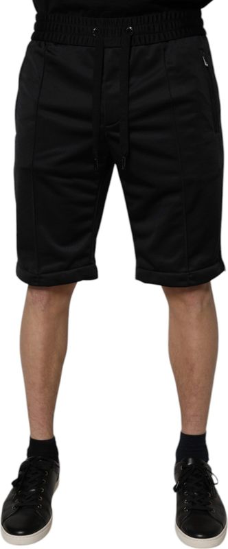 Dolce & Gabbana - Bermuda Shorts - Zwart - 100% Polyester - Regular Fit