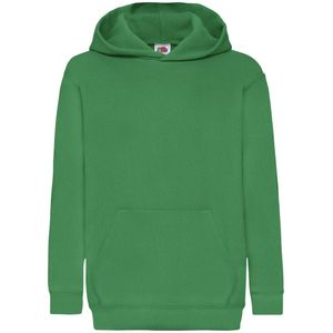 Fruit Of The Loom Kinder Unisex Sweatshirt Met Capuchon / Hoodie (Kelly Groen)