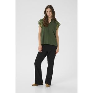 Blouse met korte mouwen CRNola Straight fit green