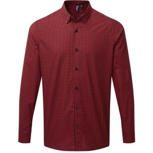 Premier Heren Maxton Check Shirt Met Lange Mouwen (Zwart/Rood) - Maat 3XL