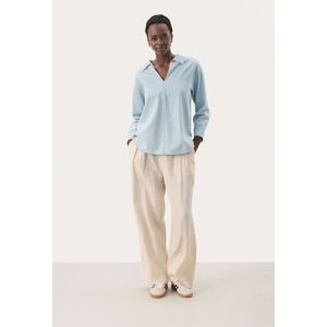 Overhemd met lang mouwen Oversize fit Whiteish Blue denim