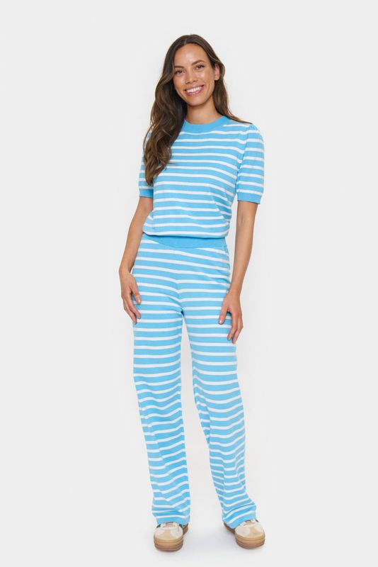Casual Broek - Ethereal Blue Ice Stripe - Regular Fit