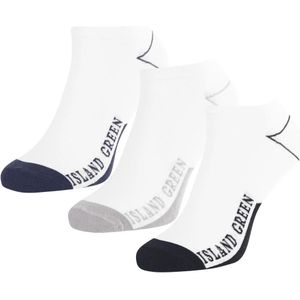 Island Green Trainingssokken met logo voor heren (pak van 3) (Wit/Navy/Grijs/Zwart)