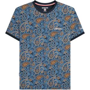 Lambretta Heren SS25 Paisley T-shirt (Marine/Tabak)