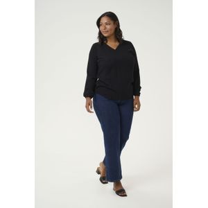 Blouse met lange mouwen Regular fit Black