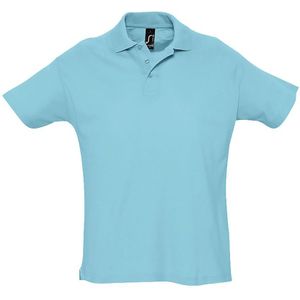 SOLS Heren Zomer II Pique Poloshirt Met Korte Mouwen (Blauw Atol) - Maat S