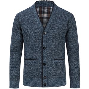 Herenvest met opstaande kraag met twee zakken en knopen voor winterblauw