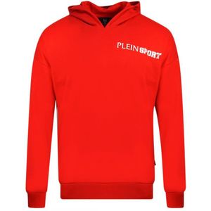 Plein Sport Block-logo op de borst Rode hoodie