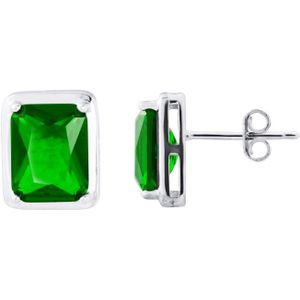 Oorbellen "smaragdgroene kleuren" kristal en zirkoniumoxiden 925 - Gatsby