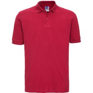 Russell Heren Klassiek Piqué Katoenen Polo Shirt (Klassiek rood)