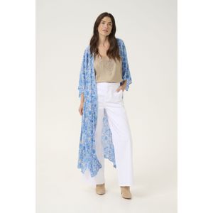 Cream - Kimono 'Yuki' - Beige - Bloemenprint - Lange Mouw