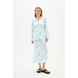 Rok Feminine Dusty Aqua Mysterious Flower multicolour