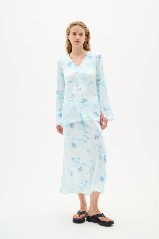 Rok Feminine Dusty Aqua Mysterious Flower multicolour